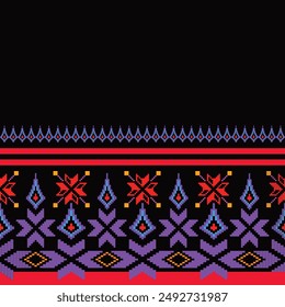 Thai silk fabric pattern seamless for clothing, fabric, carpet, background texture vector.