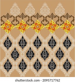 Thai silk fabric pattern vector
