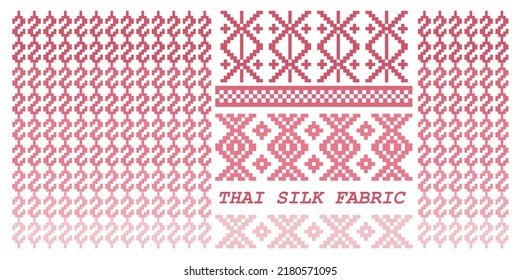 Thai Silk Fabric Pattern.THAI CRAFT Wallpaper, For Clothes, Shirts, Dresses and other textile products. Handwoven Textiles Thai Traditional Textiles.Vector Image