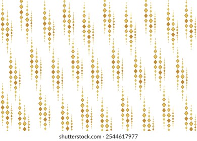 Patrón de seda tailandés, Asia, diamante dorado, patrón geométrico sin costuras, diseño tradicional para el fondo, Fondo de pantalla, ropa, envoltura, batik, estilo de bordado.