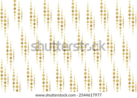 Thai silk pattern, Asia, golden diamond, geometric seamless pattern, traditional design for background, wallpaper, clothing, wrapping, batik, embroidery style.