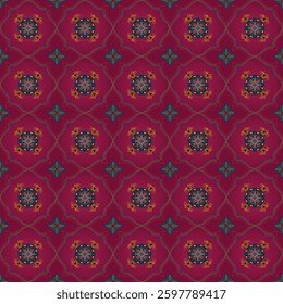 Thai silk patterns, Digital seamless pattern block print batik vector.THAI CRAFT Wallpaper for clothing, shirts,Seamless vector pattern in geometric ornamental style.Thai style hand woven cloth.