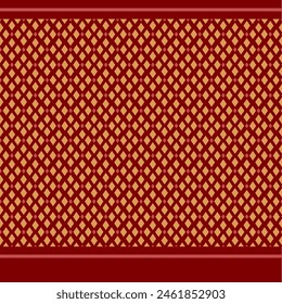 Thai silk seamless argyle pattern ethnic basic red