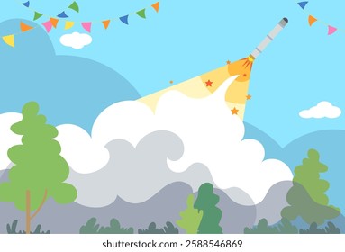 Thai sky rocket - 'Bun Bang fai' is Northeast(Esan) Thai folk traditional rocket festival.