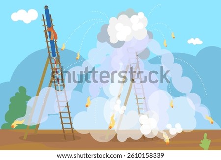 Thai sky rocket - 'Bun Bang fai' is Northeast(Esan) Thai folk traditional rocket festival.