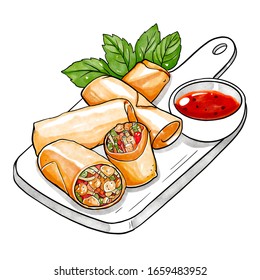 16,392 Meat Spring Rolls Images, Stock Photos & Vectors | Shutterstock