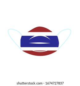 thai striped mask protect spread germ.