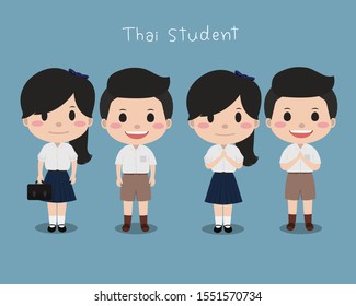 Thai Student. School Uniform In Thailand