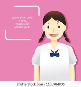 Thai Student Uniform with Message Dialog 