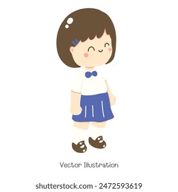 Estudiante tailandés en uniforme, Ilustración vectorial