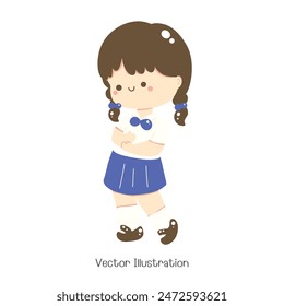 Thailändischer Student in Uniform, Vektorillustration