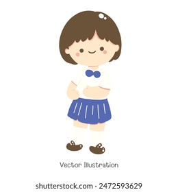 Thai Student in uniform, Vector illustration