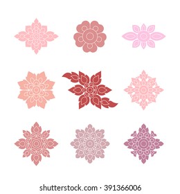 Thai style colorful flower pattern