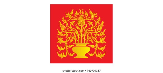thai style flower and jar