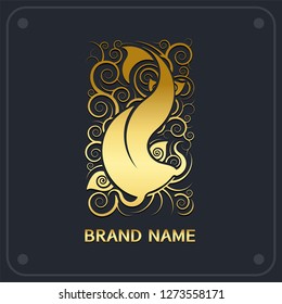 Thai style logo Designed from the shape of the fish that is swimming in the water