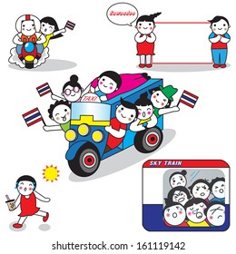 Thai style only people illustration