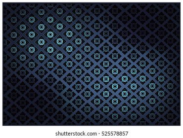 Thai Style Pattern, Illustration of Beautiful Blue Vintage Texture Wallpaper Background for Add Content or Picture.