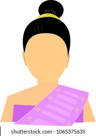 Thai suit girl vector 
