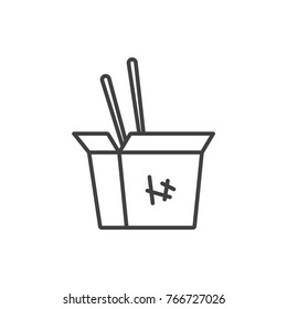 Thai takeout food box line icon.