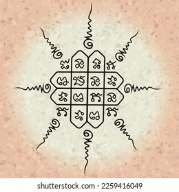 Thai talisman traditional tattoo,Sak Yan talisman traditional Thai tattoo.It's antique pattern. Have the various power and protection
