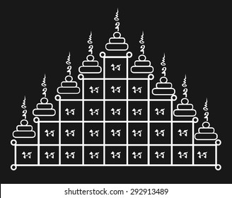 Thai Tattoo Ancient. Vector template