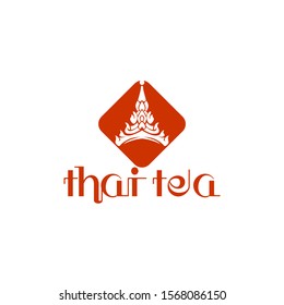 Thai tea Elephant Logo Design Vector Image
