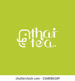 Thai tea Elephant Logo Design Vector Image