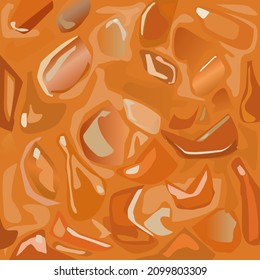Thai tea with ice seen from above.Thai tea mixed with milk is a light orange color.vector illustration.