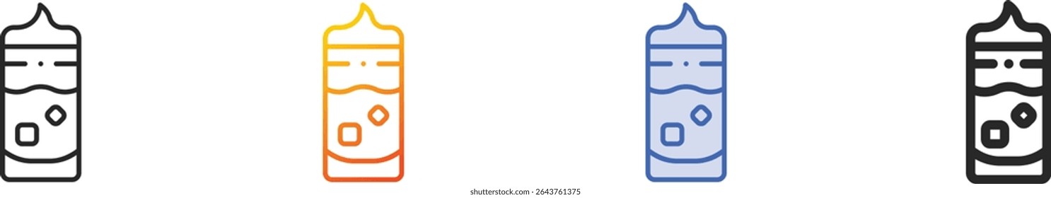 thai tea icon.Thin Linear, Gradient, Blue Stroke and bold Style Design Isolated On White Background