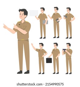 Thai teacher character design presenting concept