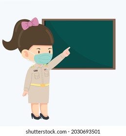Thai teacher  new normal concept