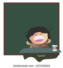 Thai teacher in uniform character education concept.vector illustration.