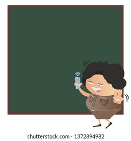 Thai teacher in uniform character education concept.vector illustration.