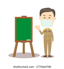 Thai Teacher wearing Mask Character