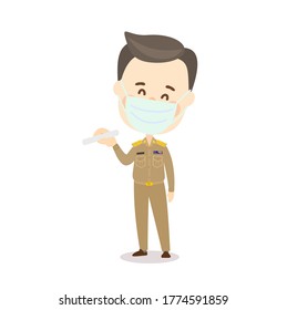 Thai Teacher wearing Mask Vector