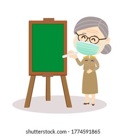 Thai Teacher wearing Mask Vector