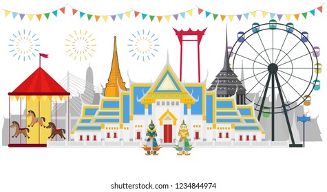 Thai Temple, Thai Temple Fair, Thailand Festival and Event in Buddhism Place