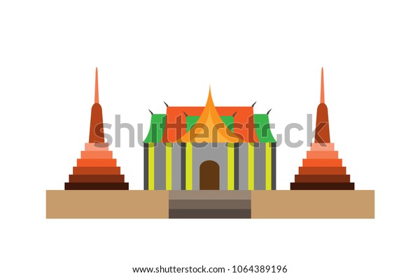 Thai Temple Flat Design Vector Illustration Stock Vector (Royalty Free ...