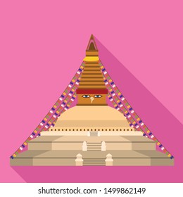 Thai temple icon. Flat illustration of thai temple vector icon for web design