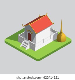 thai temple isometric