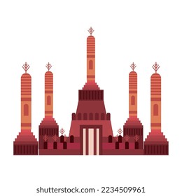 Thai temple on white background