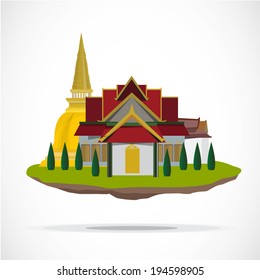 Thai temple. palace - vector illustration