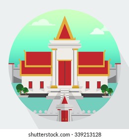 Thai Temple Vector Illustration 