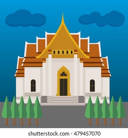 Thai Temple, Vector illustration