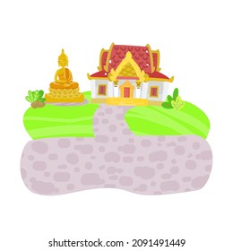 Thai temple vector on background.