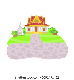Thai temple vector on background.