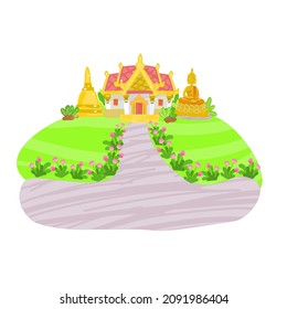 Thai temple vector on background.