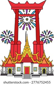 Thai temples, the Giant Swing, and fireworks