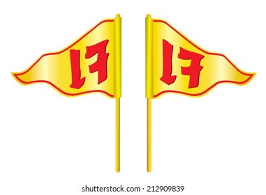 Thai Text Vegetarian Festival Flag