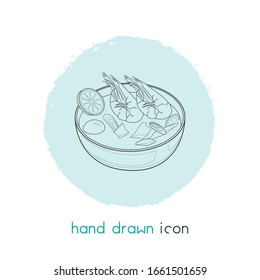 ThAI tom yung kung icon line element. Vector illustration of thAI tom yung kung icon line isolated on clean background for your web mobile app logo design.